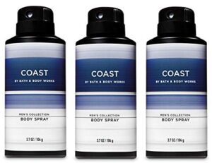 BATH AND BODY WORKS COAST FOR MEN – Value Pack – Lot of 3 Body Spray – FULL SIZE