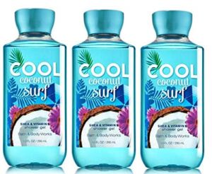 Bath and Body Works Cool Coconut Surf – Shower Gel Lot of 3 – Full size