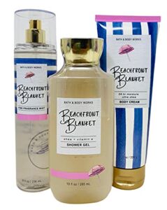 Bath and Body Works BEACHFRONT BLANKET Trio Gift Set – Fine Fragrance Mist – Shower Gel – Ultra Shea Body Cream