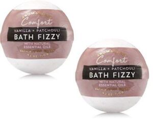 Bath and Body Works 2 Pack Aromatherapy Comfort Vanilla and Patchouli Bath Fizzy Bath Bomb 4.6 Ounce