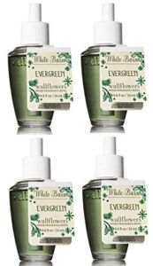 Bath and Body Works 4 Pack Evergreen Wallflower Fragrance Refill 0.8 Oz