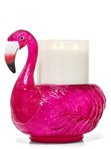 Bath and Body Works Water Globe Flamingo 3 Wick Light Up Candle Holder Pedestal