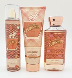 Marshmallow Pumpkin Latte – 3 pc Bundle – Fine Fragrance Mist, Ultimate Hydration Body Cream and Shower Gel – Full – 2022