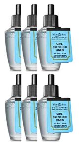 Bath and Body Works 6 Pack Sun-Drenched Linen Wallflowers Fragrance Refill 0.8 Oz.