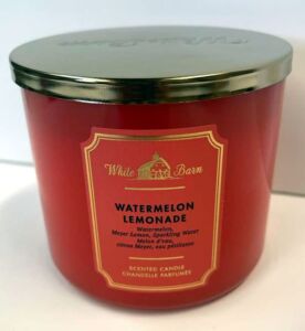Bath and Body Works, White Barn 3-Wick Candle w/Essential Oils – 14.5 oz – 2021 Core Scents! (Watermelon Lemonade)
