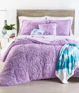 Whim Shaggy Faux Fur King/California King 3-Pc Comforter Set Purple