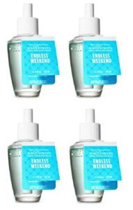 Bath and Body Works 4 Pack Endless Weekend Wallflowers Fragrance Refill. 0.8 fl oz.