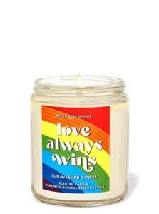 Bath & Body Works, White Barn 1-Wick Candle w/Essential Oils – 7 oz – 2021 Summer Scents! (Love Always Wins – Sun-Washed Citrus)