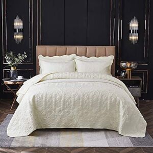 GIUIN Set Bedspread Quilts Autumn and Winter Warm Double Bed Cover 3-Piece Cotton Coverlets Quilted Soft Sofa Throws with 2 Pillowcases Bedding Decoration Set