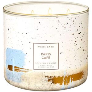 Bath and Body Works Paris Cafe 3-Wick Candle 14.5 Ounce (2019 Edition, White Barn Label)