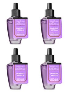 Bath & Body Works Lavender Vanilla Wallflower – Four (4) Refill Bulbs – Odor Eliminating with Fresh Source