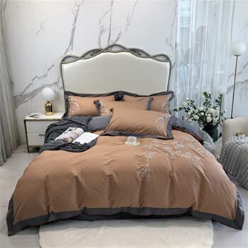 AENY Bedding Set Soft Embroidery 600TC Egyptian Cotton Double Sheet Pillowcase Comforter Set 4 Piece (Color : D, Size : 200 * 230cm) | The Storepaperoomates Retail Market - Fast Affordable Shopping