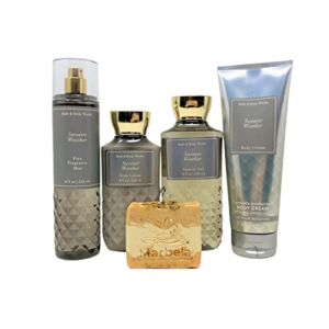 Bath & Body Works SWEATER WEATHER Deluxe Gift Set – Body Lotion – Body Cream – Fragrance Mist – Shower Gel – Full Size – Includes a 4 oz Marbela Artisan Bar Soap