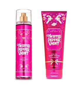 Bath and Body Works – Twisted Peppermint – Fine Fragrance Mist and Ultra Shea Body Cream – Full Size – Winter 2019