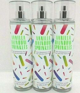 Bath and Body Works Vanilla Rainbow Sprinkles – Value Pack Lot of 3 Fine Fragrance Mist. – Full Size