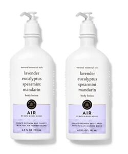 Bath & Body Works Aromatherapy AIR Lavender, Eucalyptus, Spearmint, Mandarin – Value Pack lot of 2 Body Lotion- Full Size