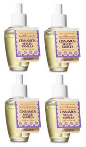 Bath and Body Works 4 Pack Cinnamon Spiced Vanilla Wallflowers Fragrance Refill. 0.8 fl oz.