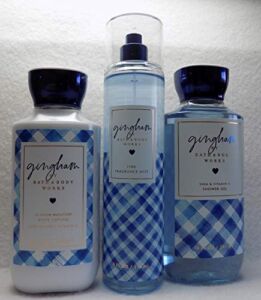 Bath and Body Works New Gingham Collection Gift Set 3 Piece, Lotion, Mist, and Shower Gel