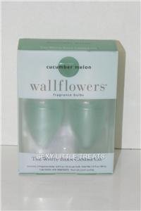 Cucumber Melon Wallflower Fragrance Bulb Refills by Bath & Body Works in green & white packaging.