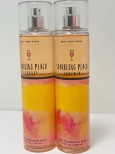 Bath and Body Works Sparkling Peach Sangria Fine Fragrance Mists Pack Of 2 8 oz. Bottles (Sparkling Peach Sangria)
