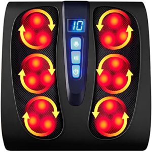 Best Choice Products Shiatsu Foot Massager, Electric Therapeutic Massage Platform w/ 6 Rollers, Heat Function, Deep Kneading, 18 Massage Nodes – Black