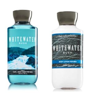 Bath Body Works Men Lotion and Hair Body Wash Set, Whitewater Rush