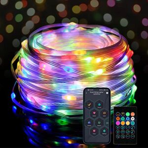 Wonalla Color Changing Rope Lights APP-Control, Outdoor Light String with USB Port and Remote Control, Waterproof LED RGB Light String for Christmas Halloween Wedding Bedroom Holiday(33FT)