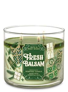 Bath and Body Works 3 Wick Scented Candle Fresh Balsam 14.5 Ounce