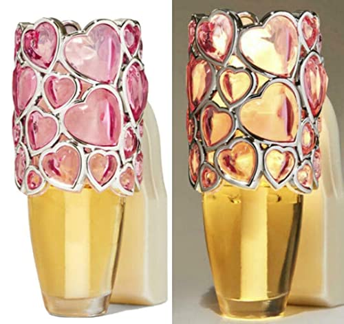 Bath and Body Works White Barn Pink Gem Hearts WallFlower Plug in Light up 24/7 Night Light | The Storepaperoomates Retail Market - Fast Affordable Shopping