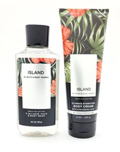 Island – For Men – 2 pc Bundle – 3-in-1 Hair, Face & Body Wash and Ultimate Hydration Body Cream