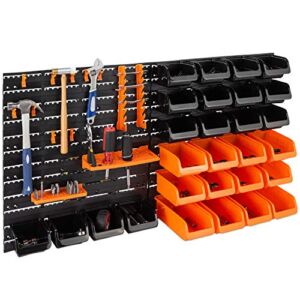 Best Choice Products 38×21.25in 44-Piece Wall Mounted Peg Board, Garage Storage Rack, Tool Organizer w/ 28 Storage Bins, 14 Accessories, 110lb Capacity