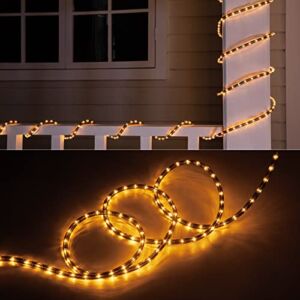 36Ft 432 LED Rope Lights, Outdoor Christmas Lights Plug Powered, Connectable and Cuttable Waterproof Rope Lights with Clips for Ceiling Balcony Floor Roof Porch Indoor Outdoor Christmas Decoration