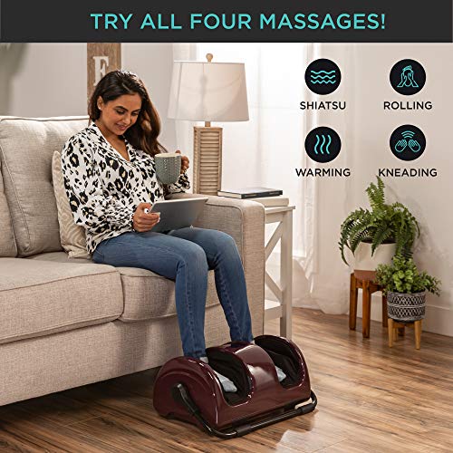 Best Choice Products Foot Massager Machine Shiatsu Leg Massager, Therapeutic Reflexology Calf Massager w/Blood Circulation, Nerve Pain, Deep Kneading, High-Intensity Rollers – Burgundy | The Storepaperoomates Retail Market - Fast Affordable Shopping