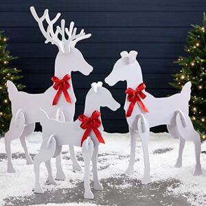 Best Choice Products 3-Piece 56in Reindeer Family Silhouette Set, Outdoor Christmas Deer Set, PVC Yard Decoration, Holiday Decor for Lawn, Garden, Display w/Buck, Doe, Fawn