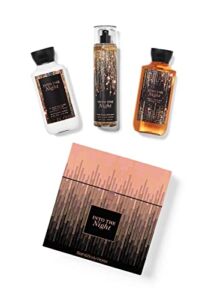 Bath and Body Works INTO THE NIGHT Gift Box Set – Body Lotion, Fine Fragrance Mist & Shower Gel inside a glittery gift box. Full Size