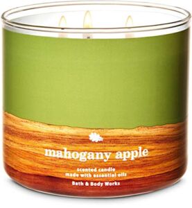 Bath and Body Works White Barn Mahogany Apple 3 Wick Scented Candle 14.5 Ounce Fall 2020 Collection