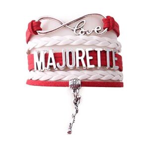 Best Choice Products Infinity Love Majorette Bracelet – Majorette Jewelry – Majorette Gift (Red White)