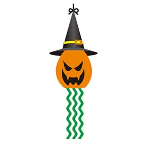 Halloween Hanging Light, Wizard Hat Long Tassels Tube Light Rope,Waterproof Battery Operated Pumpkin Decorative LED Window Curtain Lights for Home-A
