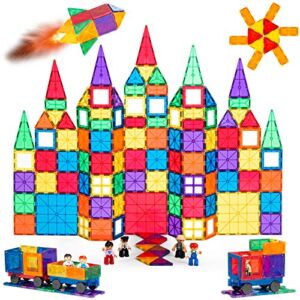 Best Choice Products 265-Piece Kids Colorful Magnetic Tiles Set 3D Construction Magnet Building Blocks Educational STEM Toy