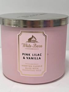 Bath and Body Works White Barn Pink Lilac and Vanilla 3 Wick Candle 14.5 Ounce