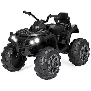Best Choice Products 12V Kids Ride-On Electric ATV, 4-Wheeler Quad Car Toy w/ Bluetooth Audio, 3.7mph Max Speed, Treaded Tires, LED Headlights, Radio – Black