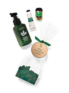 Bath and Body Works Aromatherapy EUCALYPTUS SPEARMINT”You Deserve This” Set – Hand Cream – Foaming Hand Soap and Hand Sanitizer – all wrapped in cello with a gift tag – Gift Kit