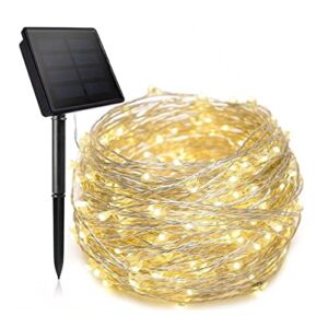 BZMRSDE LED Solar String Light 8 Modes Rope Light Waterproof for Holiday Christmas Party Fairy Lights Garden Garland Decoration (Emitting Color : Warm White, Wattage : 12M 100LED)