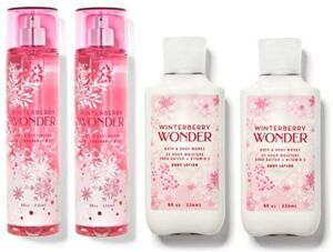 Bath and Body Works WINTERBERRY WONDER Value Pack – 2 Body Lotions and 2 Fragrance Mist – Full Size