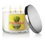 1 X Bath and Body Works Pineapple Mango 3 Wick Scented Candle 14.5 Oz Slatkin & Co 2012 Design