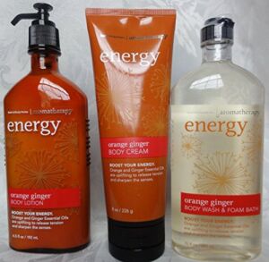 Aromatherapy Energy Orange Ginger Wash Lotion & Body Cream (Set of 3)