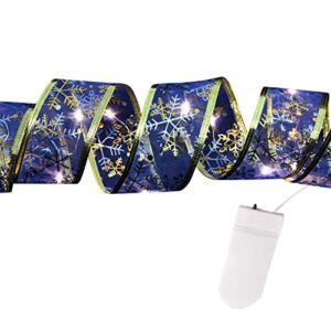1PC 1M DIY LED Christmas Tree Decorative Ribbon Snowflake Star Moon Printing String Lights Christmas Cord (B, One Size)