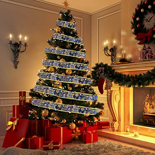 1PC 1M DIY LED Christmas Tree Decorative Ribbon Snowflake Star Moon Printing String Lights Christmas Cord (B, One Size) | The Storepaperoomates Retail Market - Fast Affordable Shopping