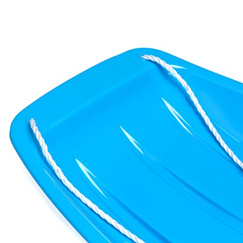 Best Choice Products 35in Kids Plastic Toboggan Snow Sled w/Pull Rope, 2 Handles, Ice Blue | The Storepaperoomates Retail Market - Fast Affordable Shopping