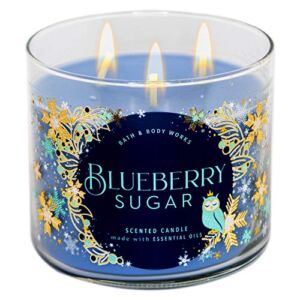Bath Body Works White Barn Blueberry Sugar 3 Wick Scented Candle 14.5 Ounce